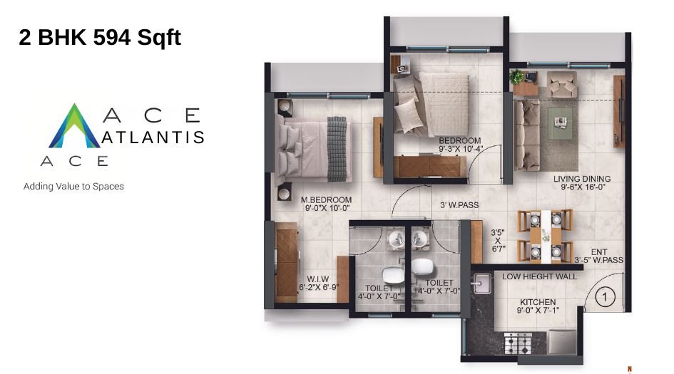 Ace-Atlantis-Floor-Plan-2-BHK-594-Sqft